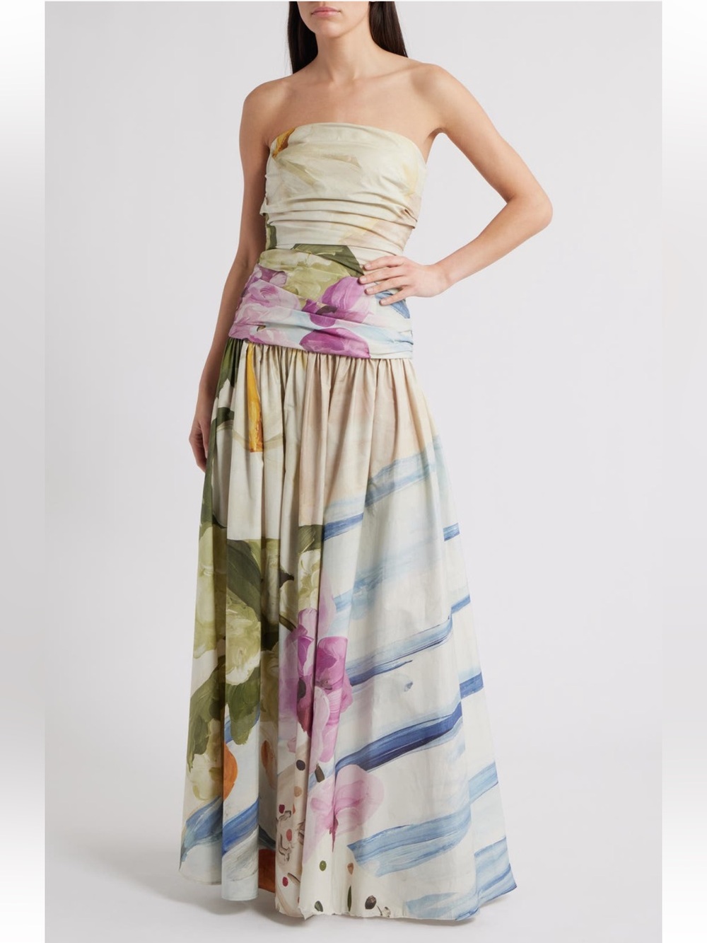 Acler Nershall Print Strapless Gown NWT